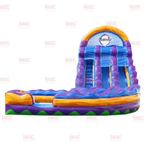 18 Foot Apex Double Lane Inflated Pool J Series Curved Slide