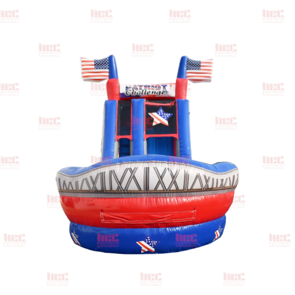 18 Foot Patriot Slide Single Lane Inflated Pool