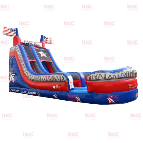 18 Foot Patriot Slide Single Lane Inflated Pool