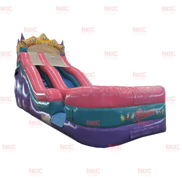 18 Foot Princess Slide Single Lane Inflated Pool