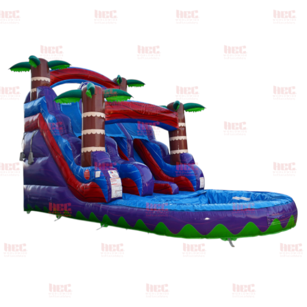 18 Foot Tropical Hurricane® Double Lane Deep Pool Marble Red