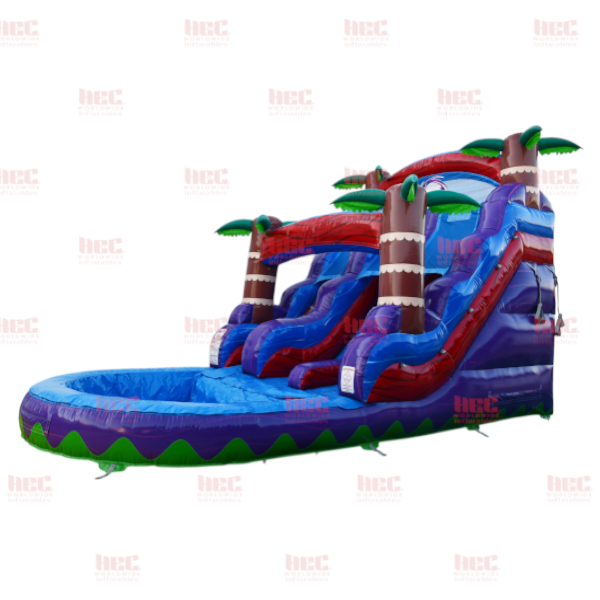 18 Foot Tropical Hurricane® Double Lane Deep Pool Marble Red