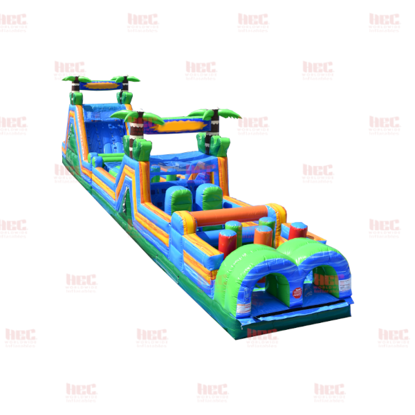 70 Foot Jungle Trek Obstacle Course 30 Foot Rock Climb Slide- 40 Foot Obstacle Course