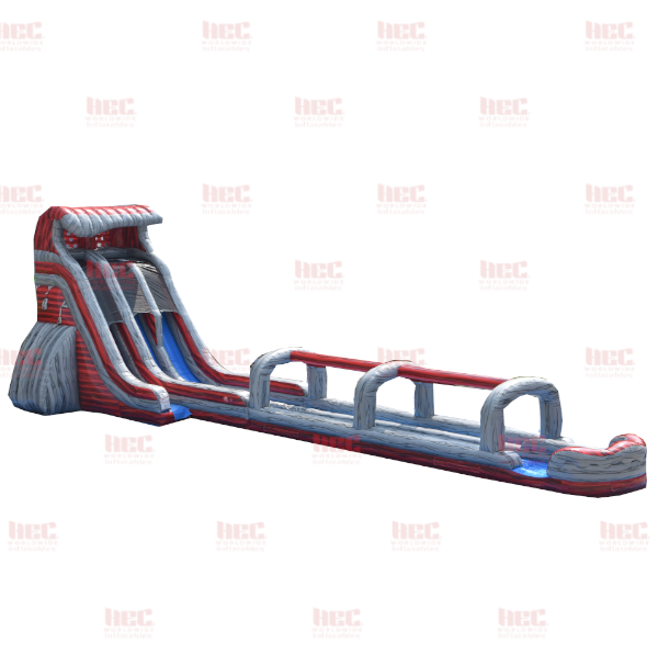 22 Foot Lava Slide Double Lane Inflated Pool with Slip and Slide