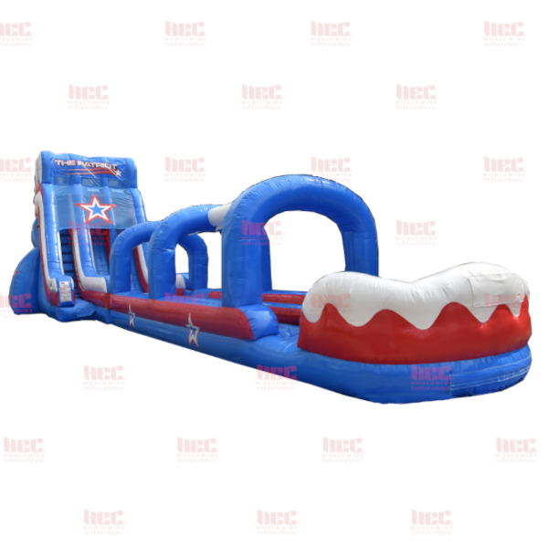 22 Foot Patriot Slide Double Lane Inflated Pool With Slip and Slide