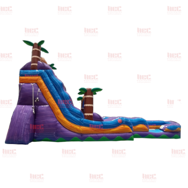 Piscina inflable de 22 pies con dos carriles Tropical Hurricane® color naranja mármol 