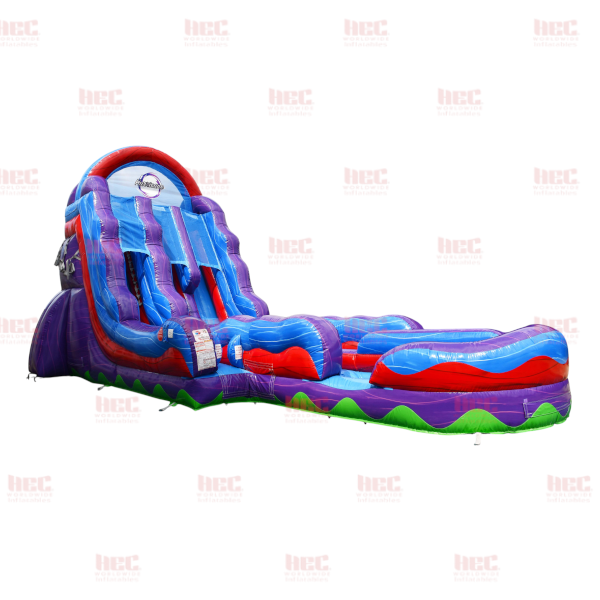 22 Foot Tropical Apex Hurricane® Double Lane Inflated Pool Marble Red