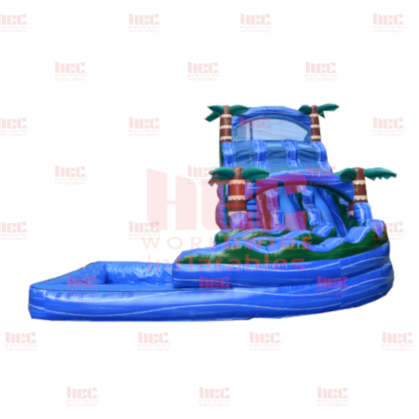 22 Foot Blue Hurricane Double Lane Deep Pool J-Series Curved Slide