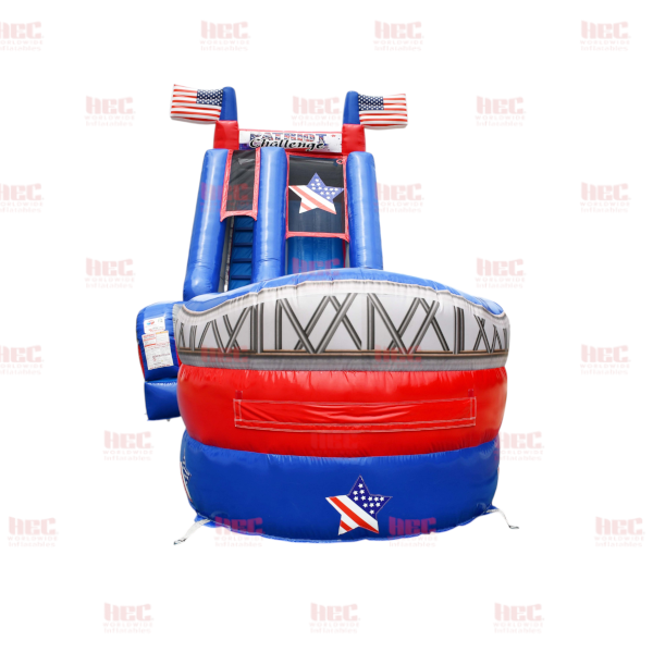 22 Foot Patriot Slide Single Lane Inflated Pool