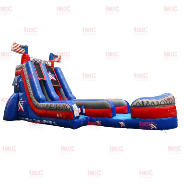 22 Foot Patriot Slide Single Lane Inflated Pool