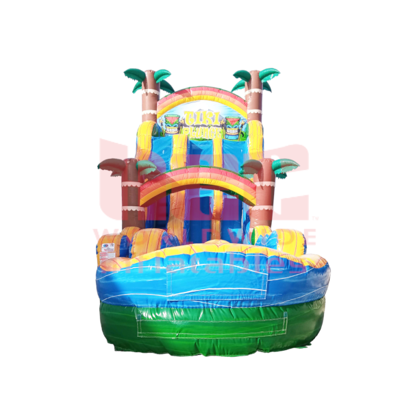 Piscina inflable de 22 pies Tiki Plunge® de doble carril con base de mármol morado 
