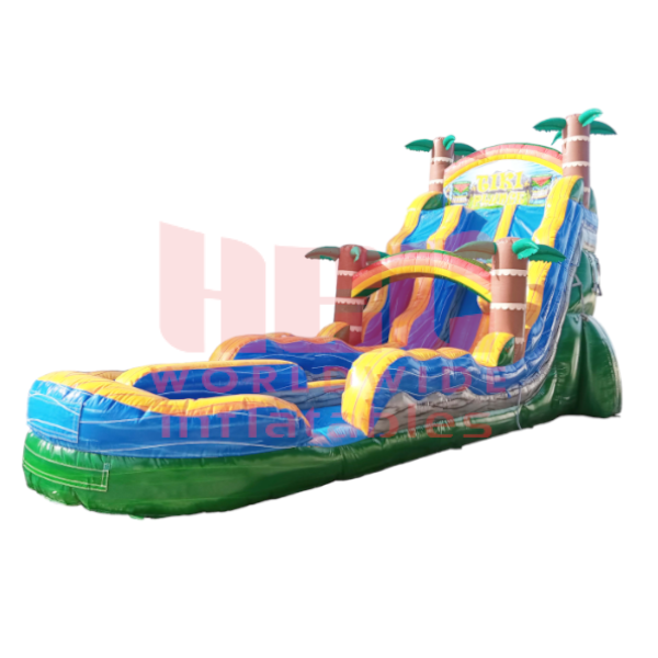 Piscina inflable de 22 pies Tiki Plunge® de doble carril con base de mármol morado 