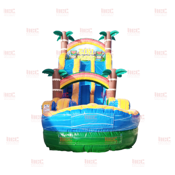 Piscina inflable de 22 pies Tiki Plunge® de doble carril con base de mármol morado 