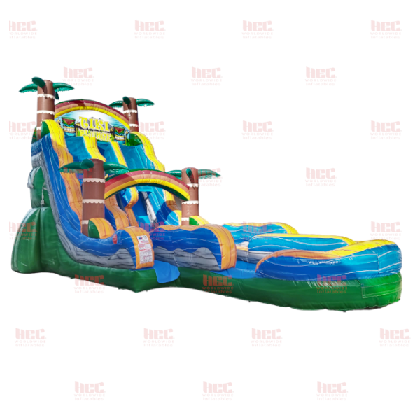 Piscina inflable de 22 pies Tiki Plunge® de doble carril con base de mármol morado 
