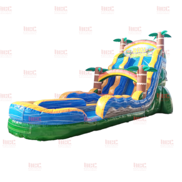 Piscina inflable de 22 pies Tiki Plunge® de doble carril con base de mármol morado 