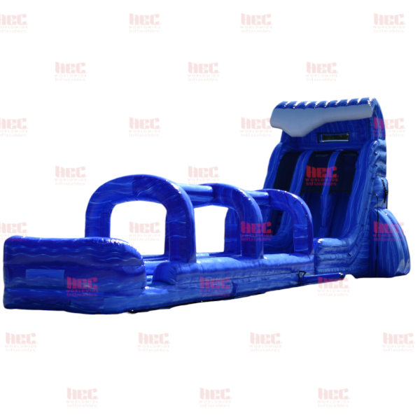 Piscina inflable de 24 pies con tobogán y canaleta de doble carril 