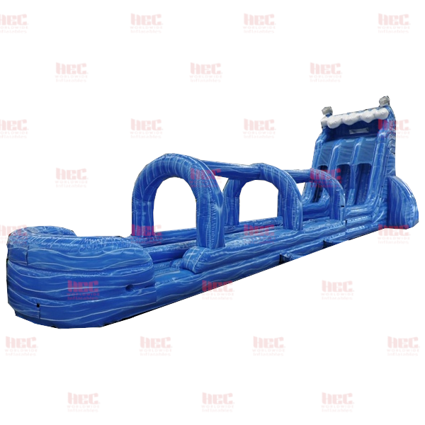 24 Foot Dolphin Splash™ Double Lane Inflated Pool With Slip and Slide