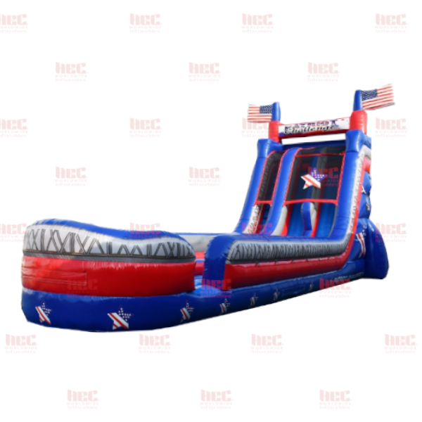 24 Foot Patriot Challenge Double Lane Inflated Pool 1 Piece