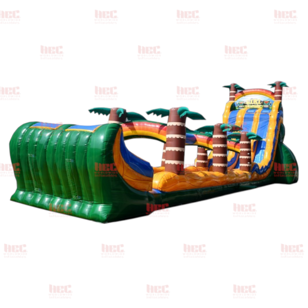 24 Foot Tiki Plunge™  Double Lane Rampage Inflated Pool with Slip and Slide