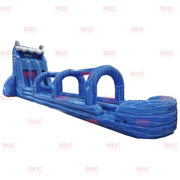 Piscina inflable de dos carriles Dolphin Splash™ de 27 pies con tobogán 