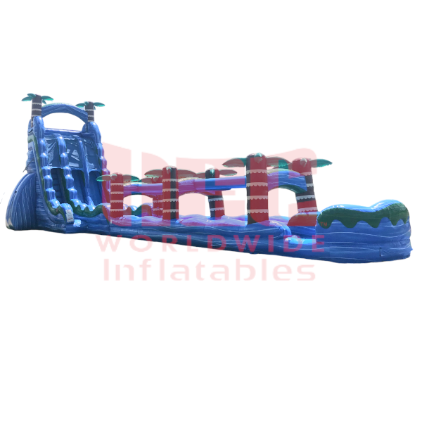 27 Foot Blue Hurricane® Double Lane Inflated Pool with Slip and Slide