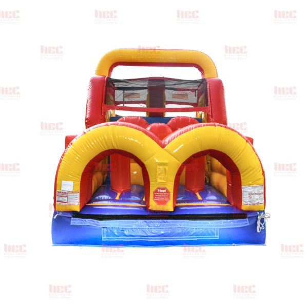 Piscina inflable con pista de obstáculos de 30 pies, húmeda y seca 