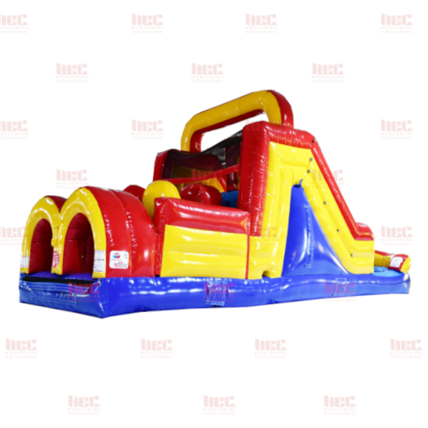 Piscina inflable con pista de obstáculos de 30 pies, húmeda y seca 