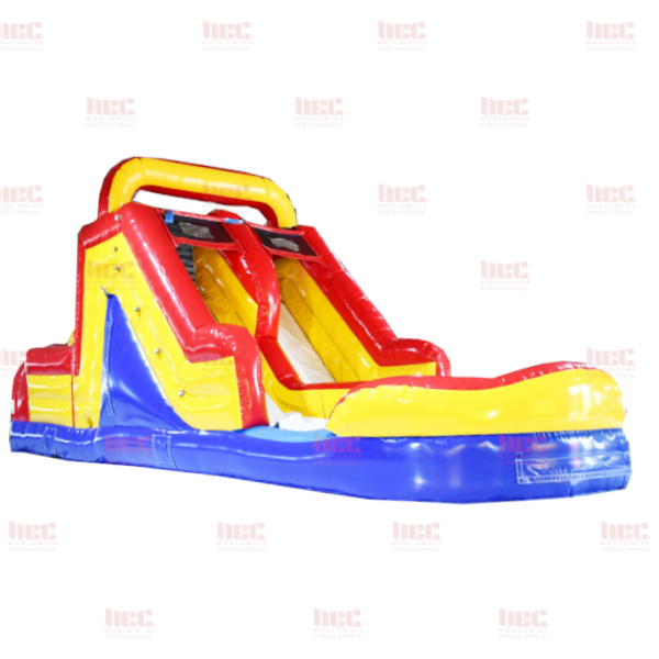 Piscina inflable con pista de obstáculos de 30 pies, húmeda y seca 