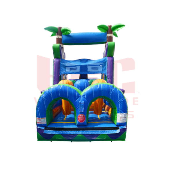 30 Foot Tropical Obstacle Course Inflated Pool Wet and Dry