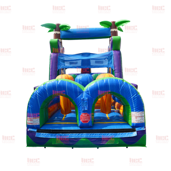 Piscina inflable con pista de obstáculos de 30 pies, húmeda y seca 