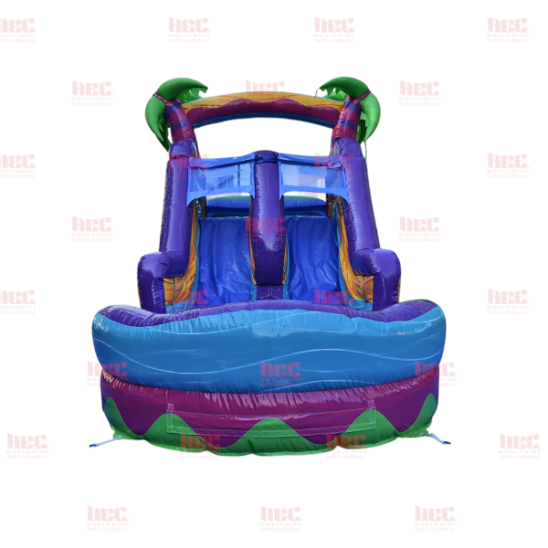 40 Foot Tropical Obstacle Course Wet / Dry Marble Pink