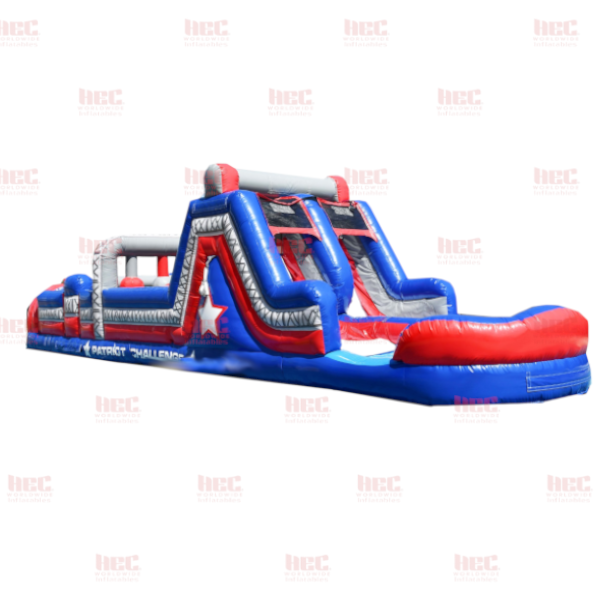 45 Foot Obstacle Course Wet and Dry Inflated Pool Patriot Challenge™