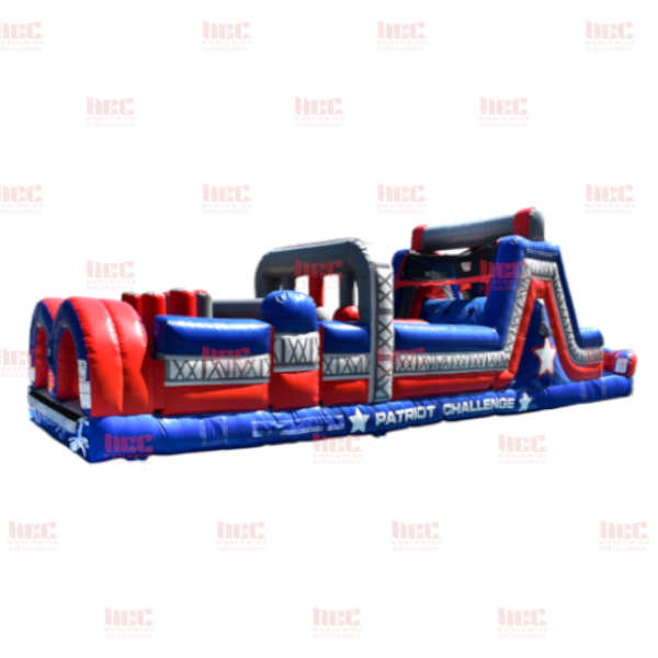 45 Foot Obstacle Course Wet and Dry Inflated Pool Patriot Challenge™