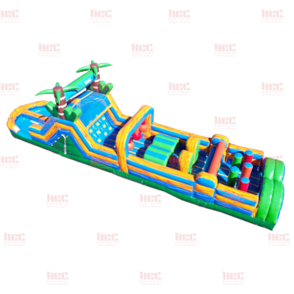 45 Foot Jungle Trek Obstacle Course Inflated Pool Wet and Dry