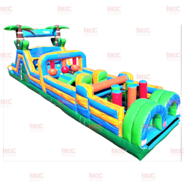 45 Foot Jungle Trek Obstacle Course Inflated Pool Wet and Dry