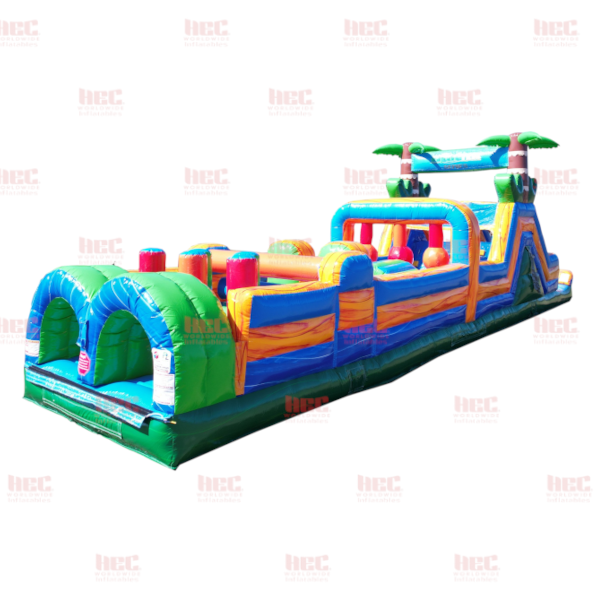45 Foot Jungle Trek Obstacle Course Inflated Pool Wet and Dry
