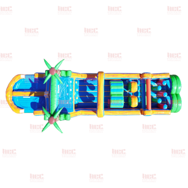 45 Foot Jungle Trek Obstacle Course Inflated Pool Wet and Dry