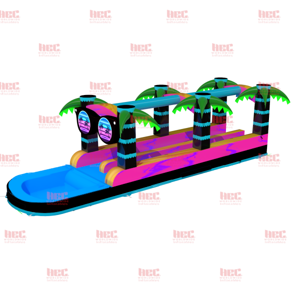 35 Foot Beach Vibe Double Lane Slip and Slide Deep Pool