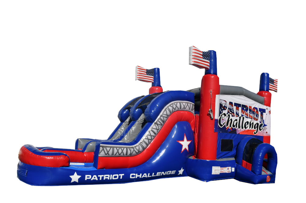 Patriot Challenge Combo Double Lane Inflated Pool Wet/Dry
