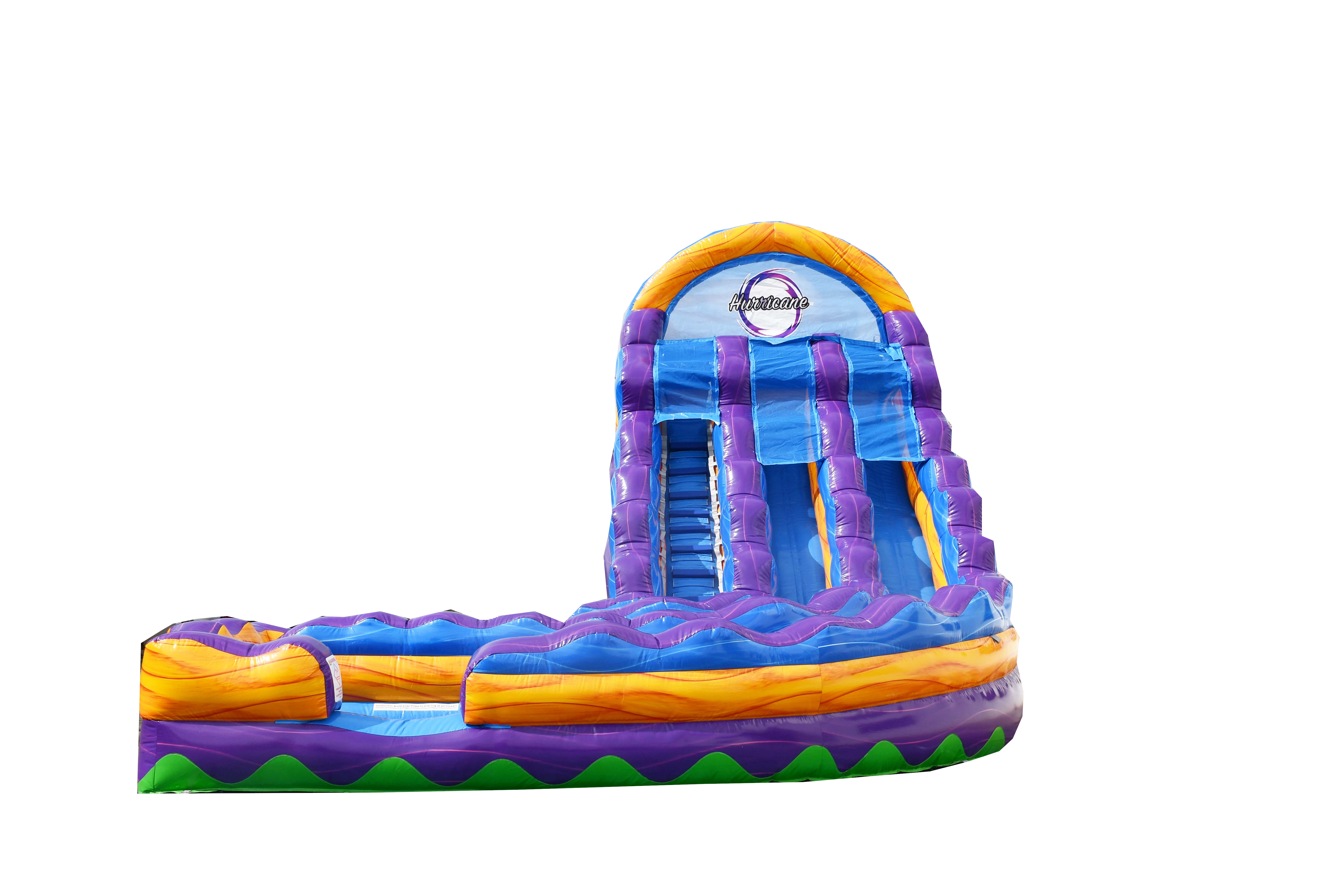 18 Foot  Hurricane Apex Double Lane Inflated Pool J Series Curved Slide