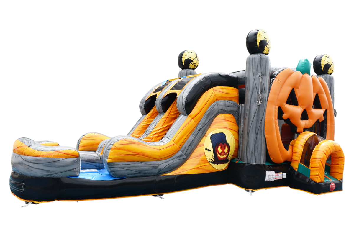 Pumpkin Combo Double Lane Inflated Pool Wet/Dry
