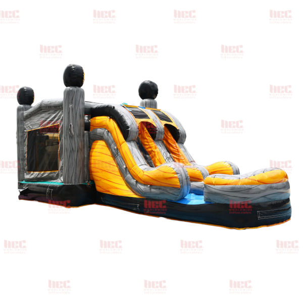 Pumpkin Combo Double Lane Inflated Pool Wet/Dry