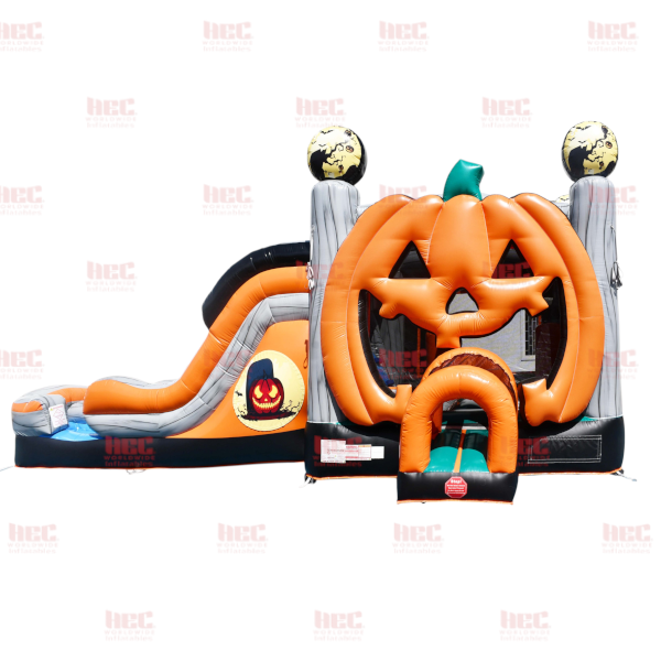 Pumpkin Combo Double Lane Inflated Pool Wet/Dry
