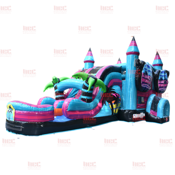 Piscina inflable de dos carriles Beach Vibe Combo, húmeda y seca 