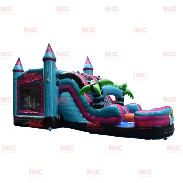 Piscina inflable de dos carriles Beach Vibe Combo, húmeda y seca 