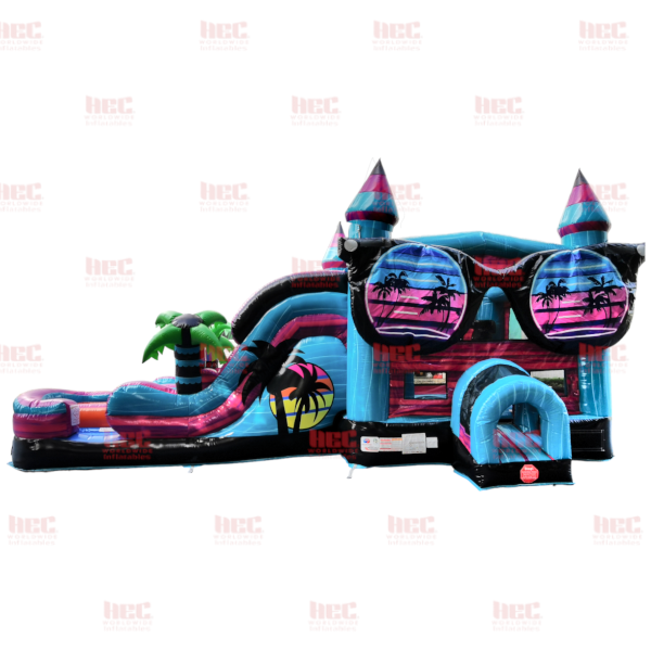 Piscina inflable de dos carriles Beach Vibe Combo, húmeda y seca 