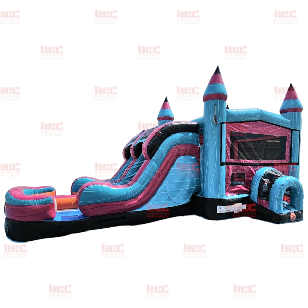 Beach Vibe Combo Double Lane Inflated Pool Wet and Dry No Theme