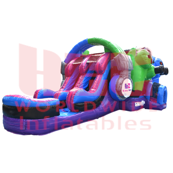 Piscina inflable de dos carriles Gamer Combo, húmeda y seca 