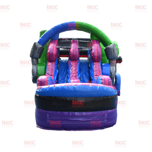 Piscina inflable de dos carriles Gamer Combo, húmeda y seca 