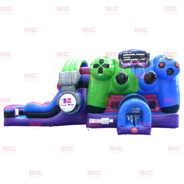 Piscina inflable de dos carriles Gamer Combo, húmeda y seca 